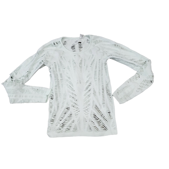 ALO Yoga White Cutout Long Sleeve Top - Picture 1 of 7